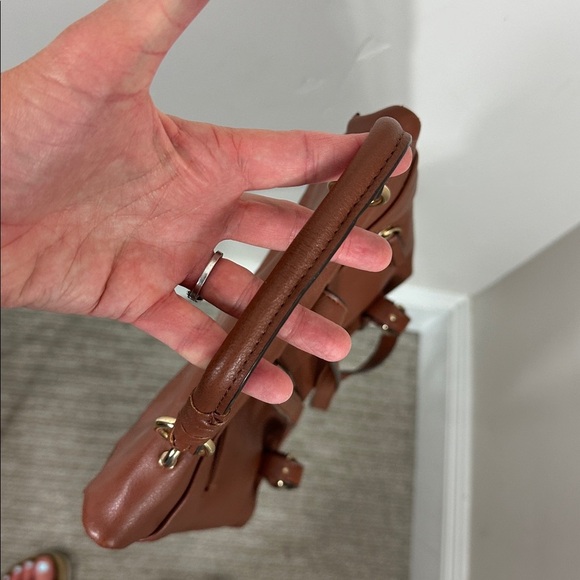 Kelly & Katie Elegant Brown Cognac Faux Leather Backpack - Picture 6 of 10